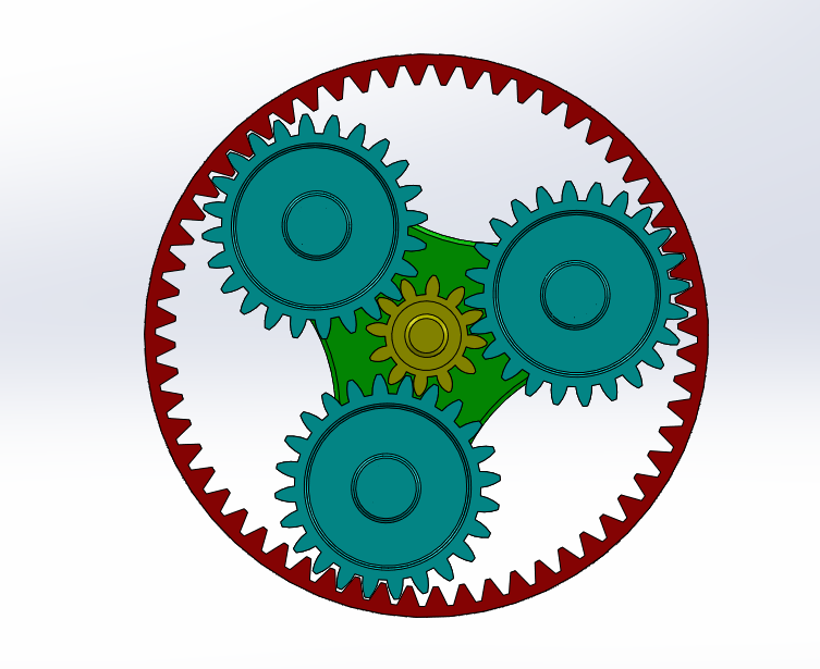 差減變速器行星齒輪系統(tǒng) 簡易模型設(shè)計(jì)解析與SolidWorks實(shí)踐